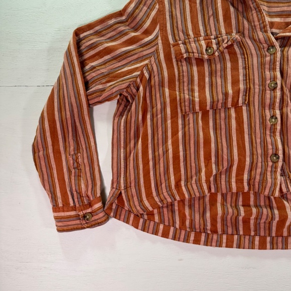 Aeropostale Striped Button Down Shirt - Red and White - Picture 2 of 8